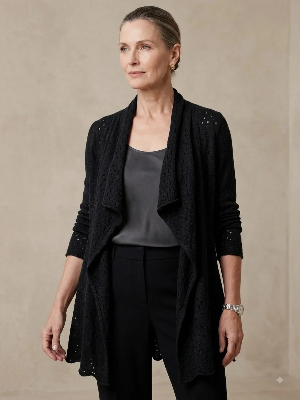 Eileen Fisher “Flutter” Merino Wool 100% Cardigan , Small